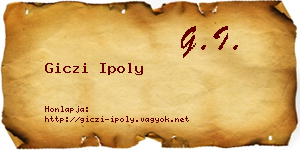 Giczi Ipoly névjegykártya
